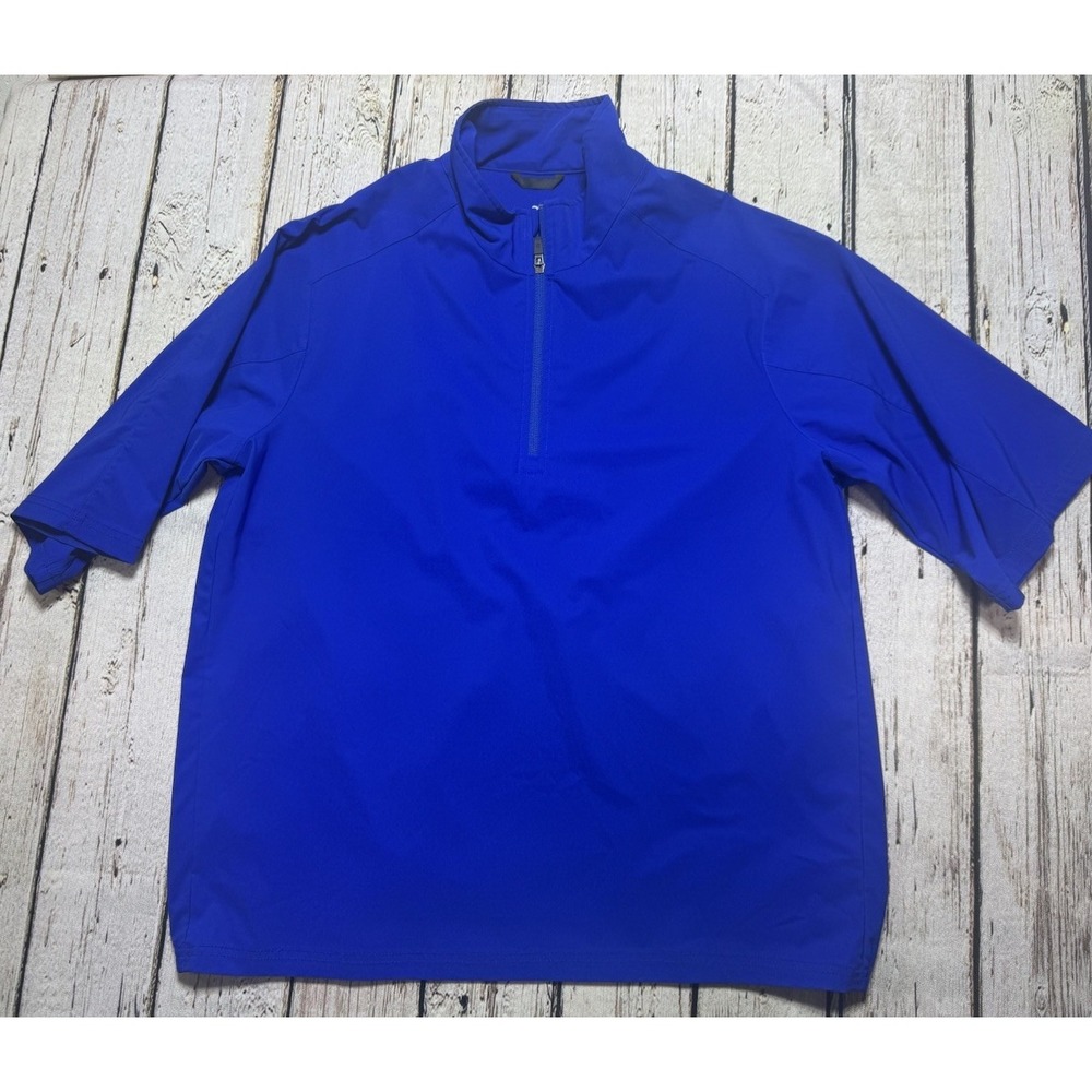 Zero Restriction Jacket Mens Large Blue Tour Series 1/4 Zip S/S Golf‎ Pullover
